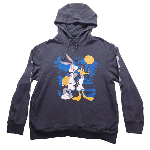 Tailgate Other - Vintage Tailgate Sweatshirt Mens Large Black Space Jam Hooded Looney Tunes